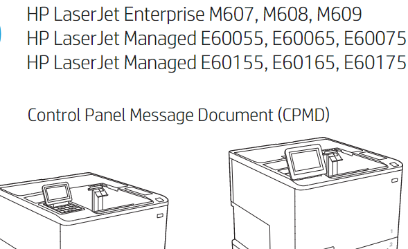 HP惠普英文故障代码手册 LaserJet Enterprise M607_M608_M609_E60055_E60065_E60075_E60155