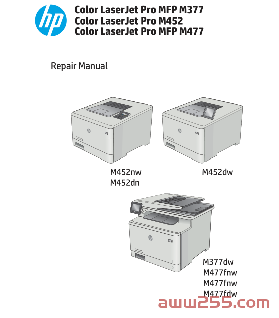 惠普HP Color LaserJet Pro M452_MFP M477_MFP M377 英文版维修手册