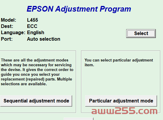 爱普生L455 Reset Epson清零软件 含图解
