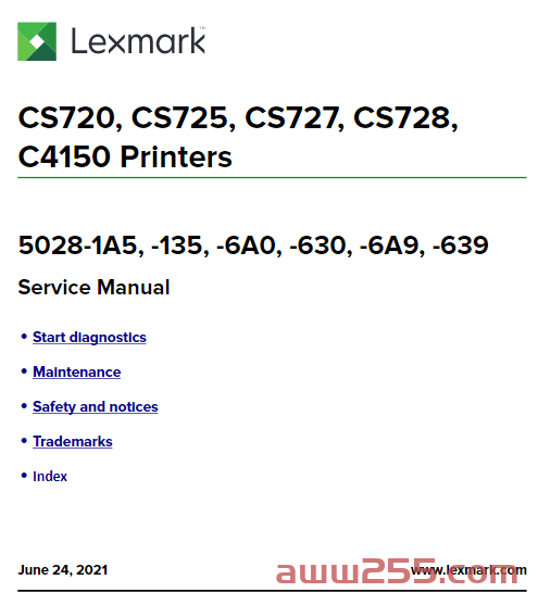 利盟 C4150 彩色激光打印机英文维修手册